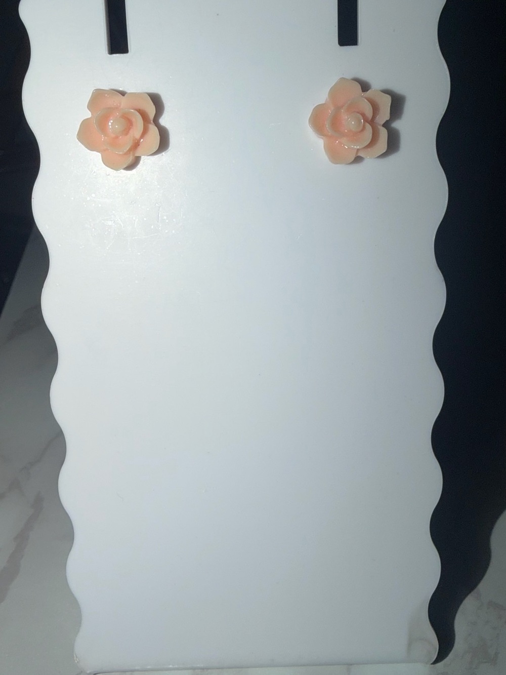 Delicate Peach Rose Stud Earrings - Women Jewelry Earrings